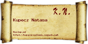 Kupecz Natasa névjegykártya